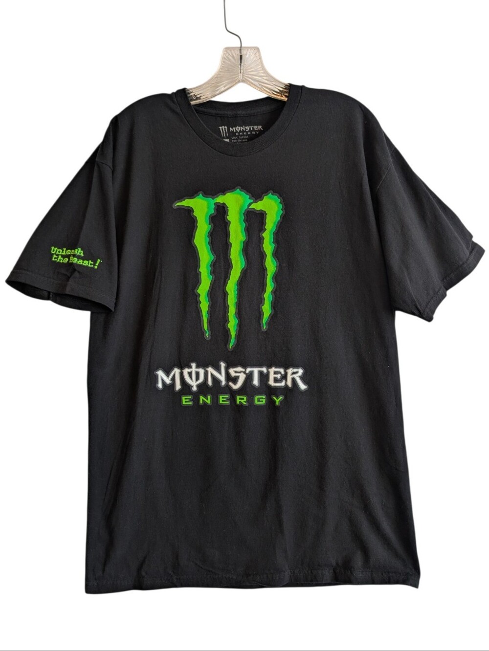 Monster Energy Unleash The Beast Mens T-Shirt  - Size L Black